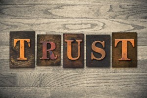 Trust Wooden Letterpress Concept